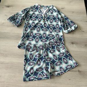 Tracy Neghosian Geo Print Short Set M EUC